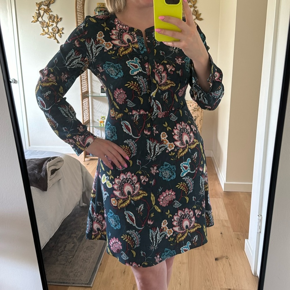 Deep Teal Long Sleeve Dress